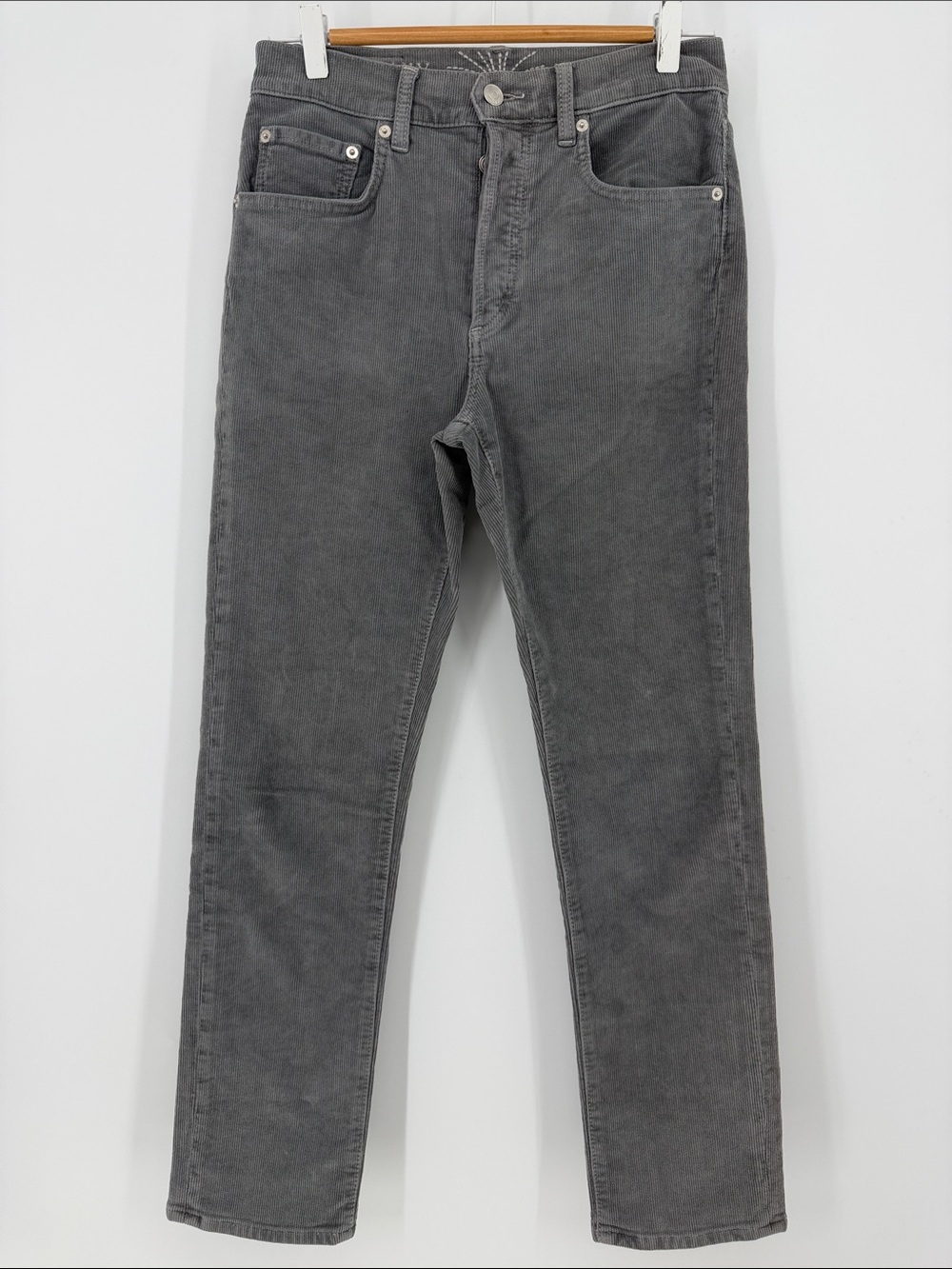 DAILY BLUE Gray Corduroy High Rise Straight Leg Jeans Size 26 Y2K